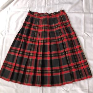 Vtg Plaid Women's Pleated Skirt